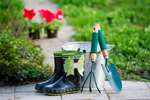 Modern garden design in Uxbridge with sustainable features and plant variety